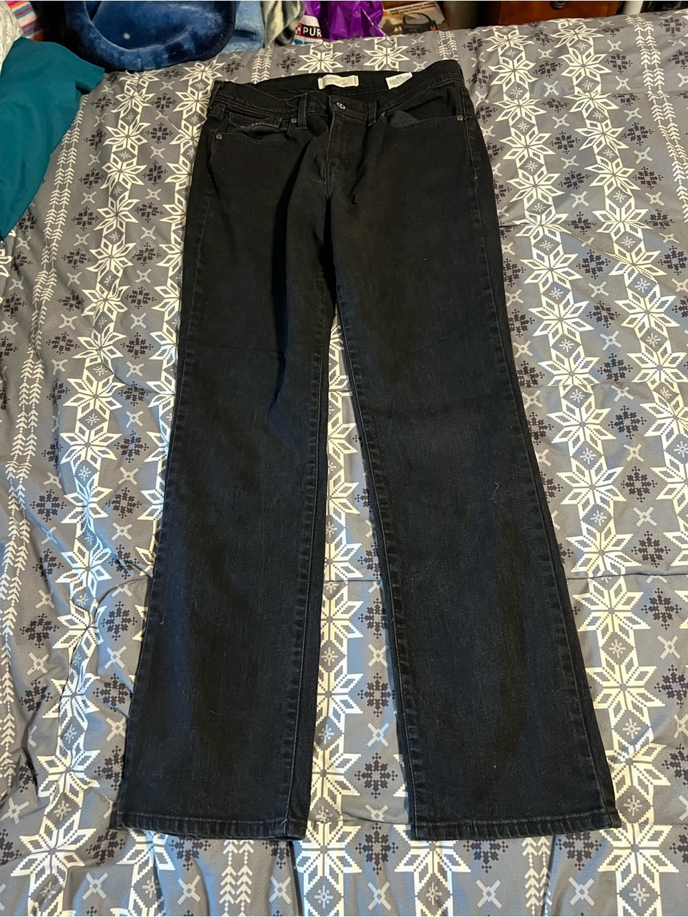 Levi's 505 Black Straight Leg Jeans